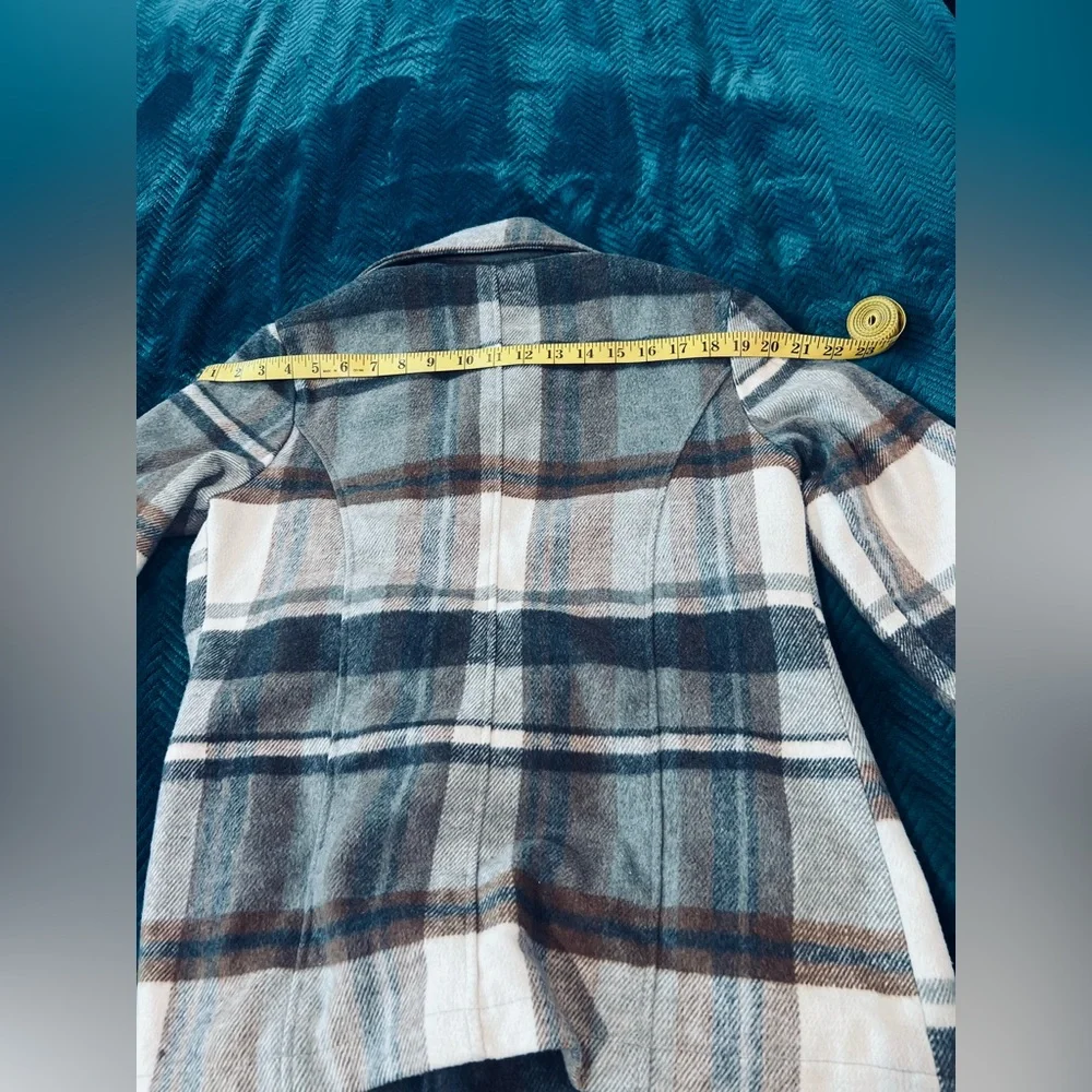 Attention Classic Gray Plaid Preppy Peacoat Women’s Small - Picture 4 of 8